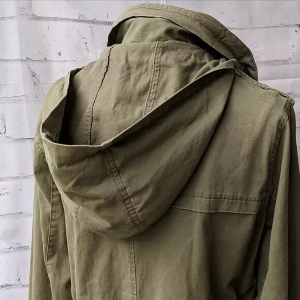 Y2K Seven for all Mankind Military Hooded Women Parka Coat size S - Picture 4 of 6